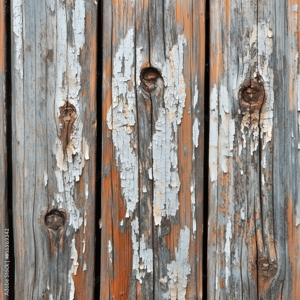Rustic aged wood surface with peeling paint Rustic aged wood surface with peeling paint