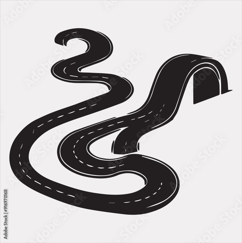 Road vector silhouette on a white background