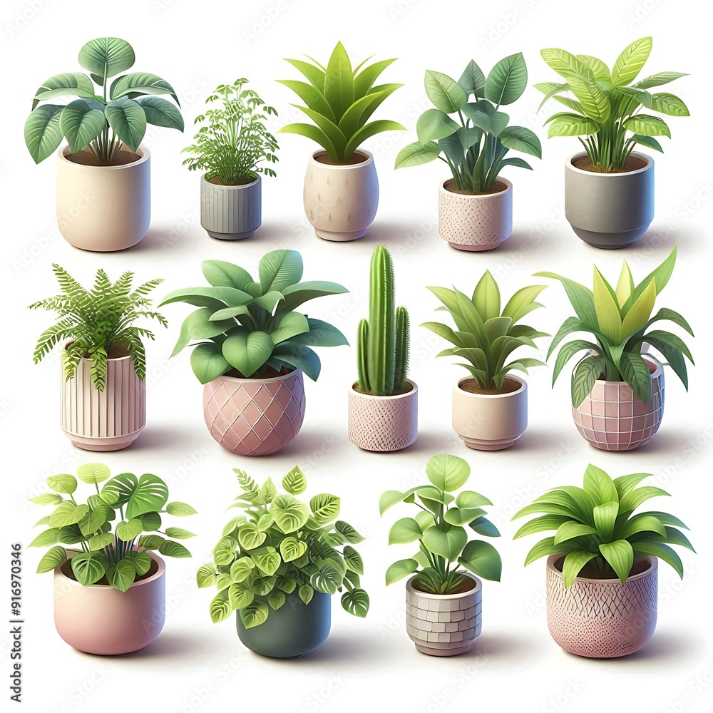 Green house plants set with potted monstera ficus cactus banana palm yucca against white background realistic isolated vector illustration
Green house plants set with potted monstera ficus cactus banana palm yucca against white background realistic isolated vector illustration