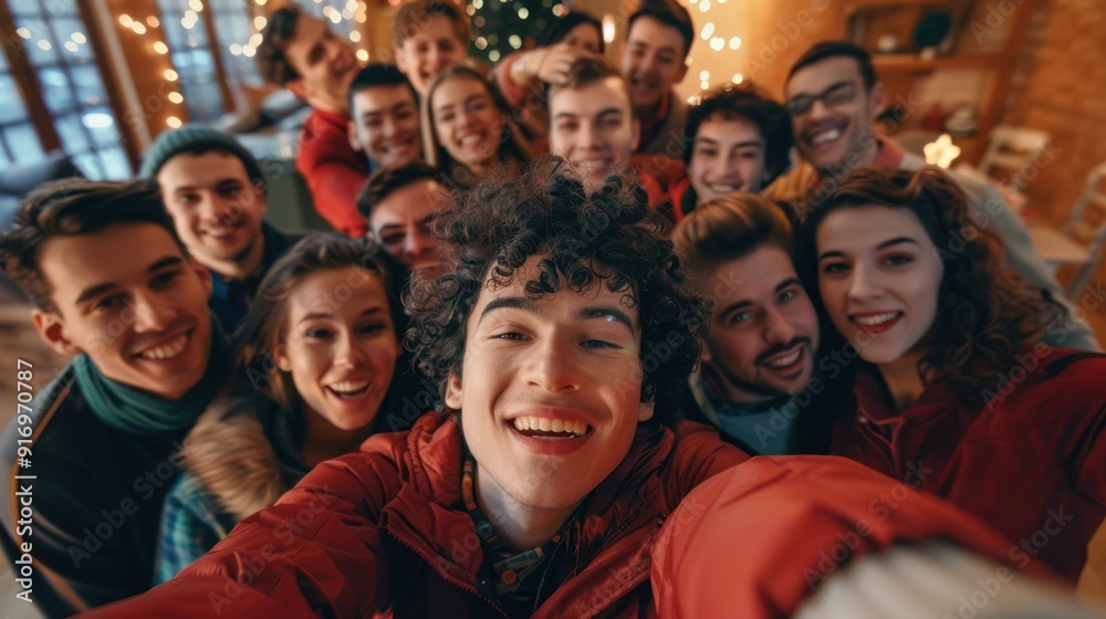 The joyful group selfie The joyful group selfie