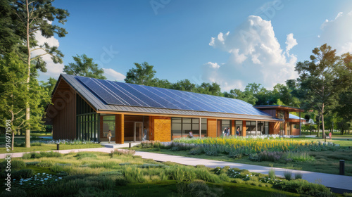 Renewable energy-powered community centers