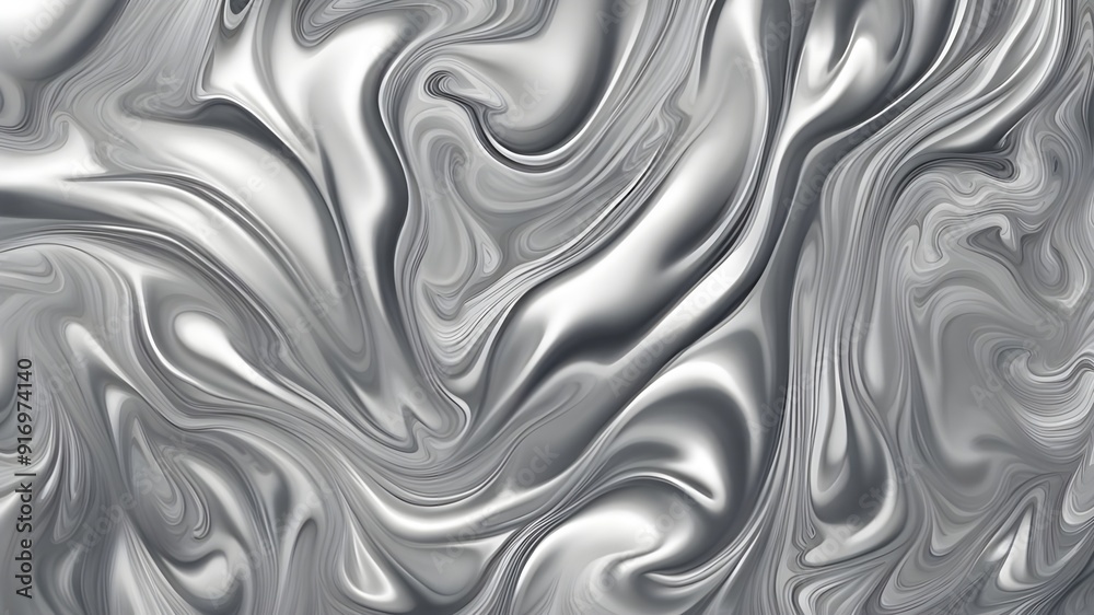 Obraz premium silver ink liquid background