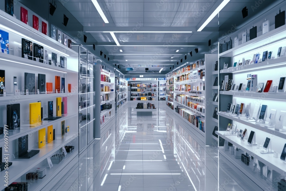 Hallway in a modern electronics store Hallway in a modern electronics store