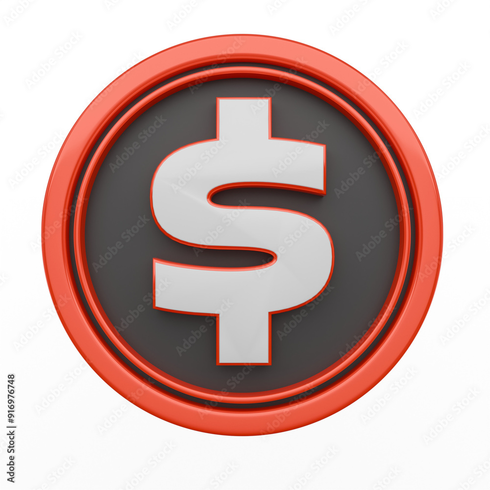Dollar Sign 3D Icon With Currency Symbol Made With Transpare PNG Dollar Sign 3D Icon With Currency Symbol Made With Transpare PNG