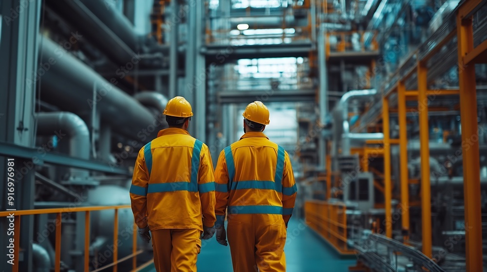 group of diversity teamwork engineers technician and workers team in safety uniform having discussion while walking through heavy industry manufacturing factory : Generative AI group of diversity teamwork engineers technician and workers team in safety uniform having discussion while walking through heavy industry manufacturing factory : Generative AI