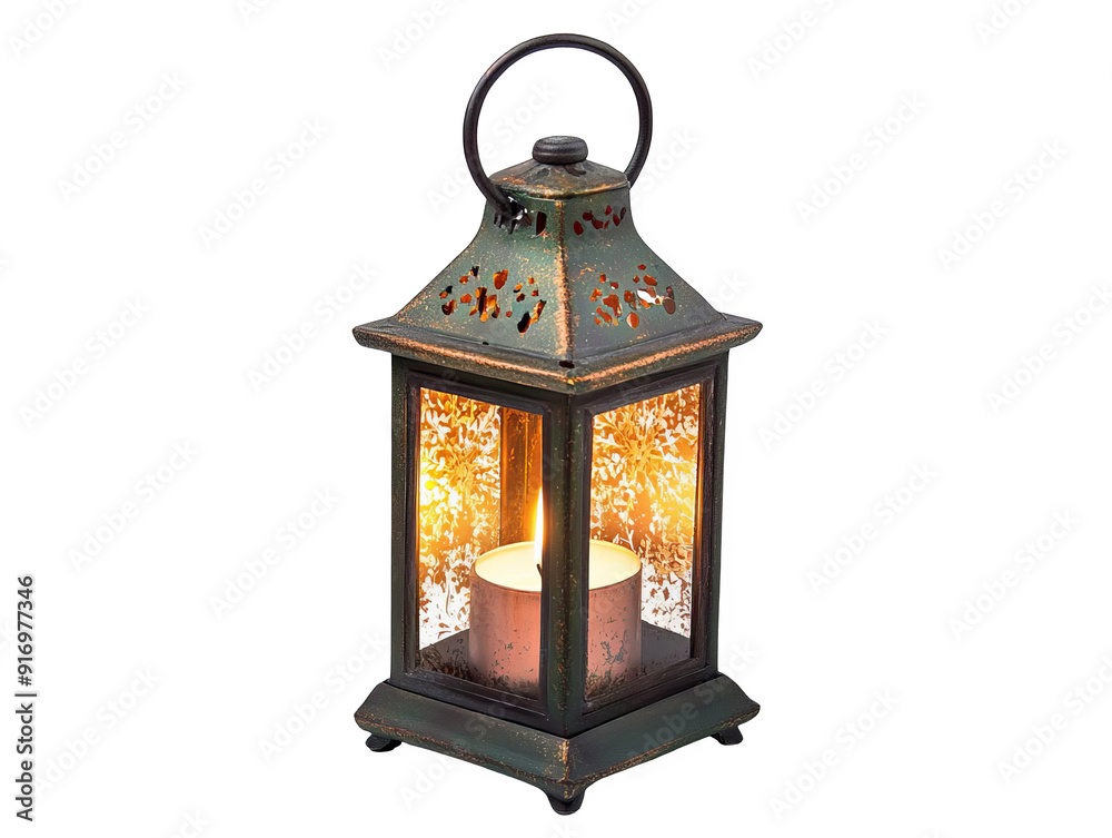 Rustic metal lantern with a lit candle inside, creating a warm and cozy ambiance, perfect for decorating or outdoor events. Rustic metal lantern with a lit candle inside, creating a warm and cozy ambiance, perfect for decorating or outdoor events.