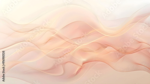 Abstract waves in iridescent light soft rainbow shades, pink, lilac, peach, white. Waves of smoke or fabric flying in the wind. Iridescent fabric, holographic texture. Banner background 