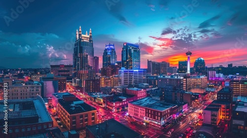 Nashville Skyline at Sunset