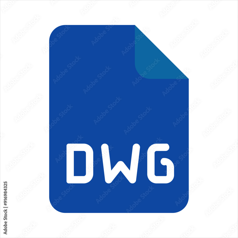 Vector illustration of a DWG format icon on a white background. Vector illustration of a DWG format icon on a white background.