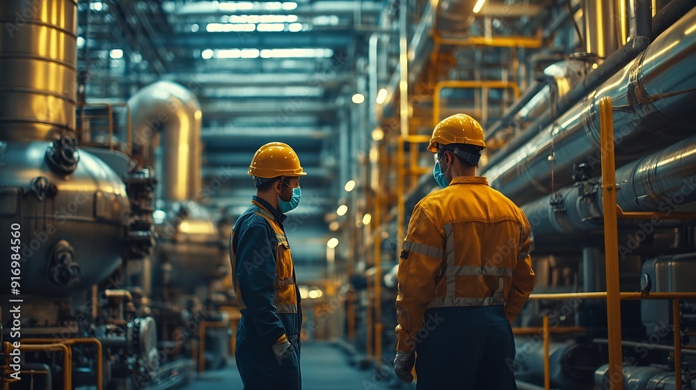 Workers inspecting building equipment Maintenance and inspection : Generative AI Workers inspecting building equipment Maintenance and inspection : Generative AI