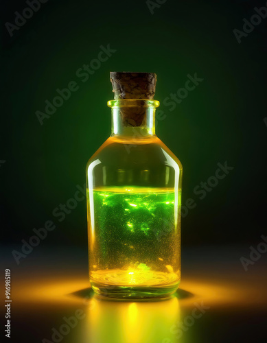 COLLECTION OF A BOTTLE GLASSES WITH GLOW CHEMICAL INSIDE IT