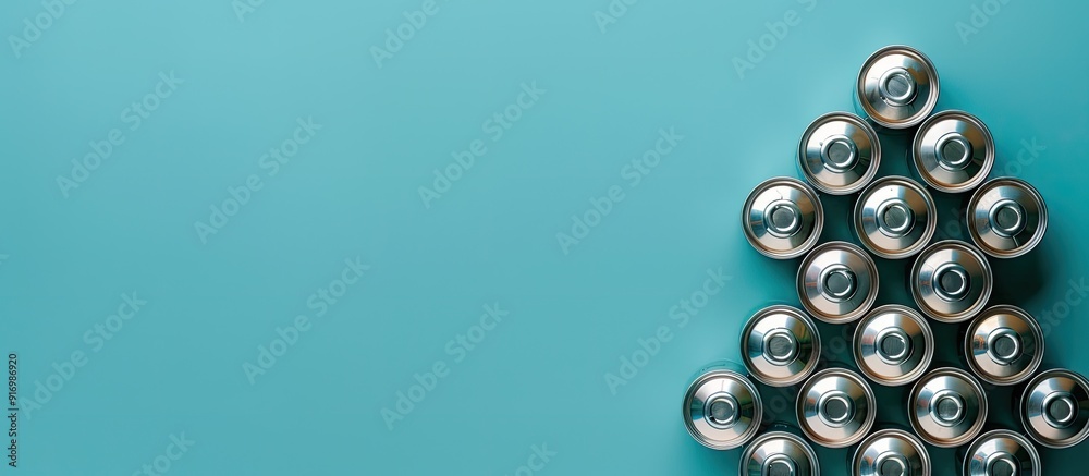 Pyramid made of lottery kegs on blue backdrop with copy space image depicting a growth concept captured from a top down perspective Pyramid made of lottery kegs on blue backdrop with copy space image depicting a growth concept captured from a top down perspective