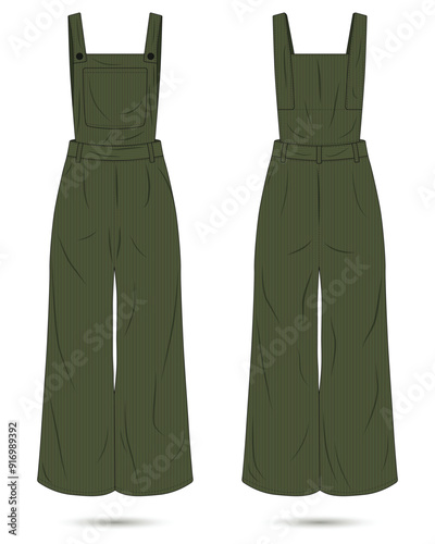 Women's denim overall mockup