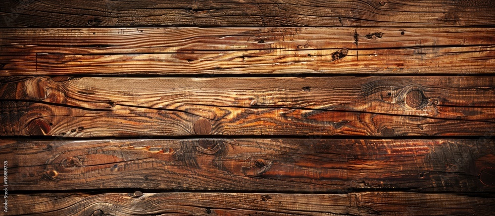 Naklejka premium Rustic brown wood serves as a background with copy space image