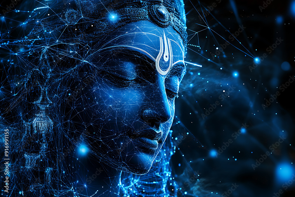 An abstract digital background featuring the revered figure of Lord Shiva set against the iconic landscape of Haridwar. An abstract digital background featuring the revered figure of Lord Shiva set against the iconic landscape of Haridwar.