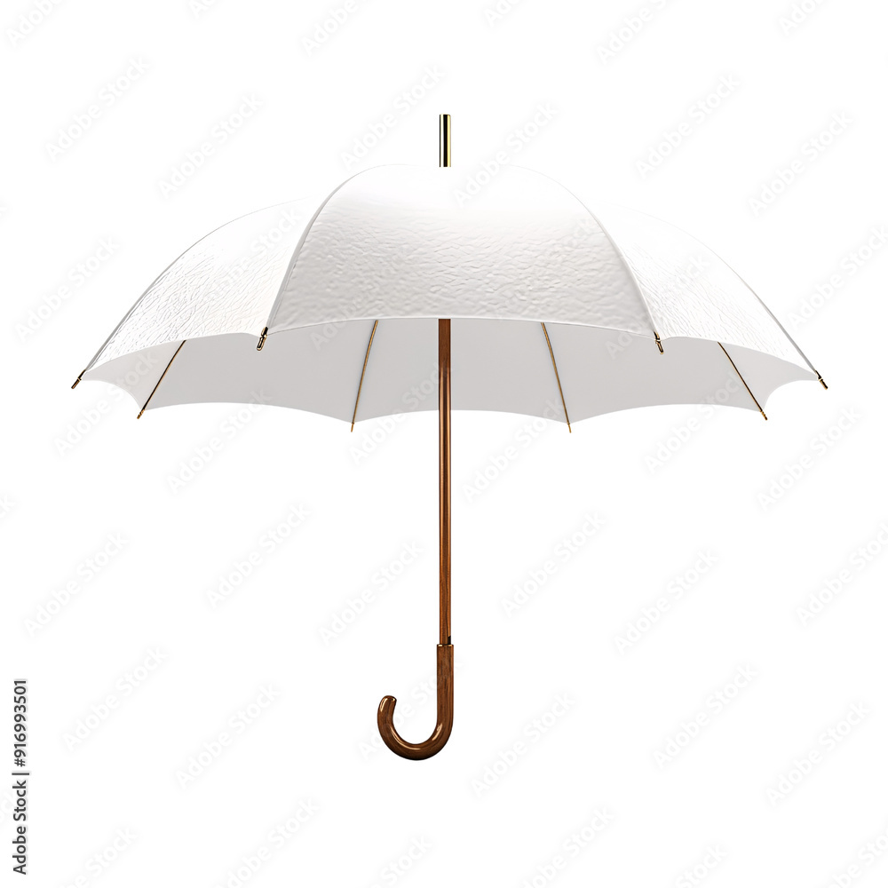Minimalist 3D Illustration of a White Umbrella on Isolated Background Minimalist 3D Illustration of a White Umbrella on Isolated Background