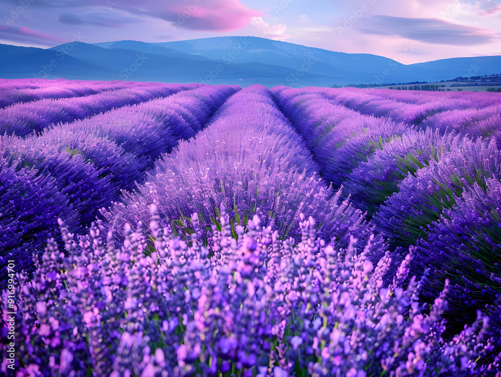 Obraz premium Lavender field in background illustration