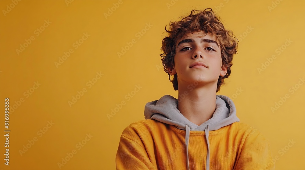 teenager isolated on color background : Generative AI teenager isolated on color background : Generative AI