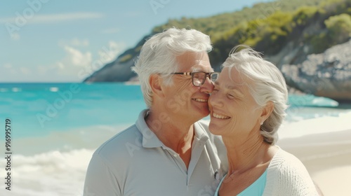 The Elderly Couple at Beach