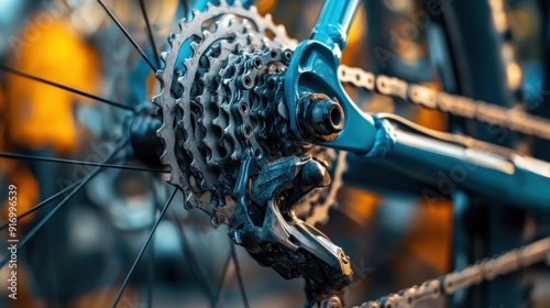 Close-up of a Bike's Rear Derailleur and Cassette