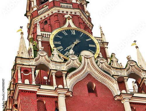 Photography The main clock of the Moscow Kremlin, Kuranti, on Red Square, Spasskaya Tower