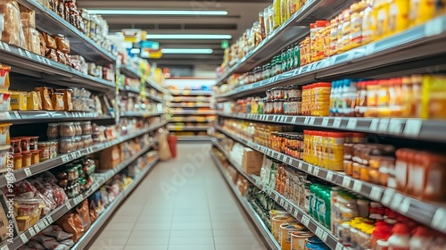 Wallpaper Mural Empty sales area in a large supermarket waiting for customers Torontodigital.ca