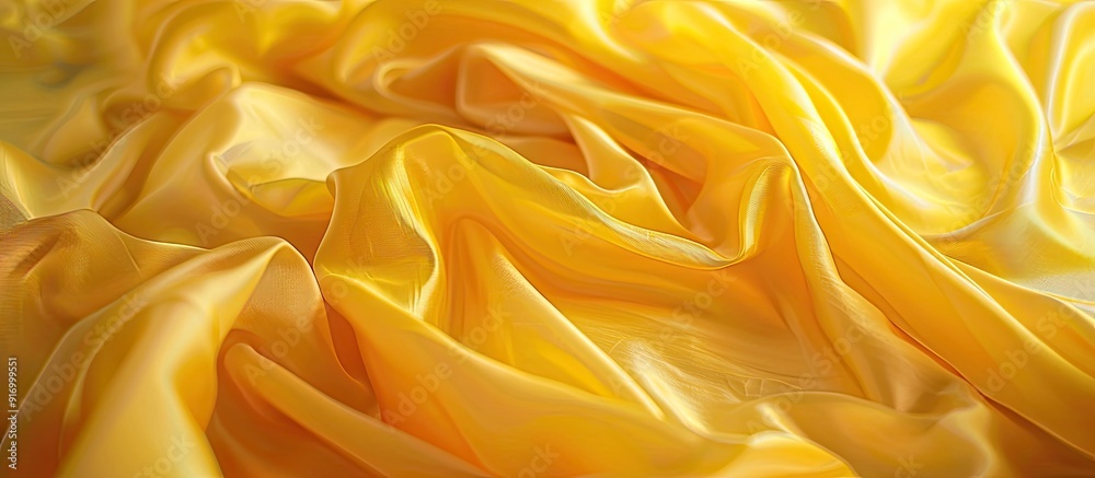 Soft focus image of crumpled yellow fabric with a sunny satin texture creating a lemon textile background with copy space image Soft focus image of crumpled yellow fabric with a sunny satin texture creating a lemon textile background with copy space image