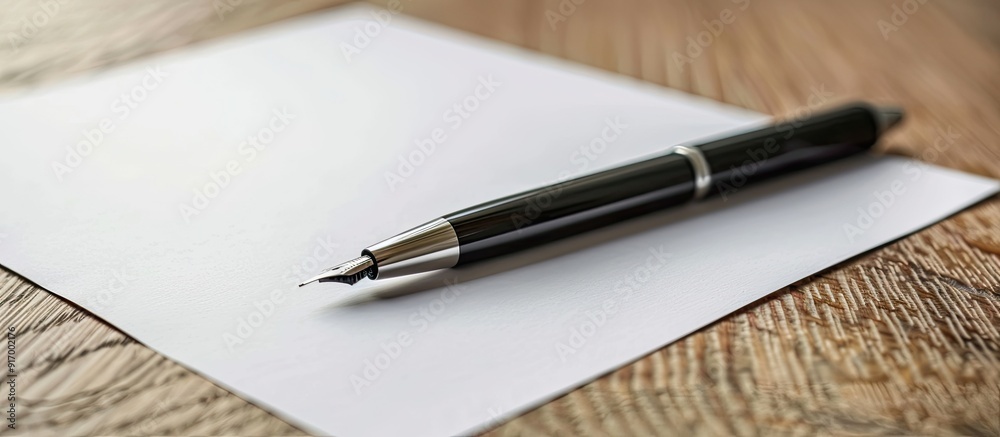 A blank piece of paper with a pen for writing on with ample copy space image available A blank piece of paper with a pen for writing on with ample copy space image available