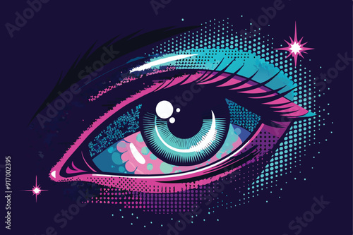 An artistic depiction of an eye featuring a prominent star, symbolizing vision and aspiration.