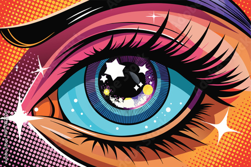 An illustration showcasing an eye adorned with a star, representing insight and inspiration.