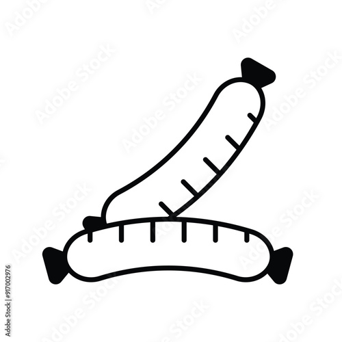 sausages glyph icon with white background vector stock illustration