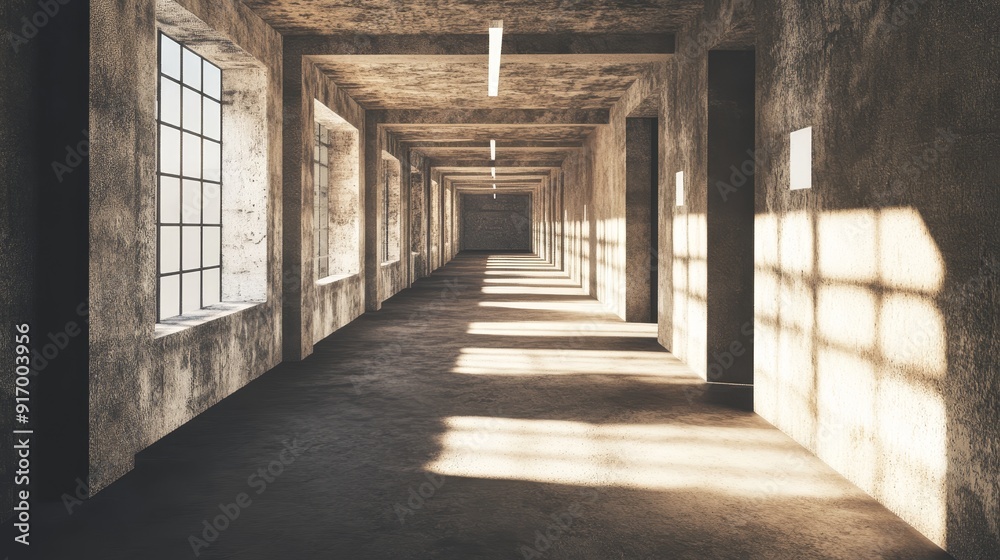 A long, empty hallway with sunlight streaming through windows. The walls are aged and textured, creating a sense of mystery and intrigue. A long, empty hallway with sunlight streaming through windows. The walls are aged and textured, creating a sense of mystery and intrigue.