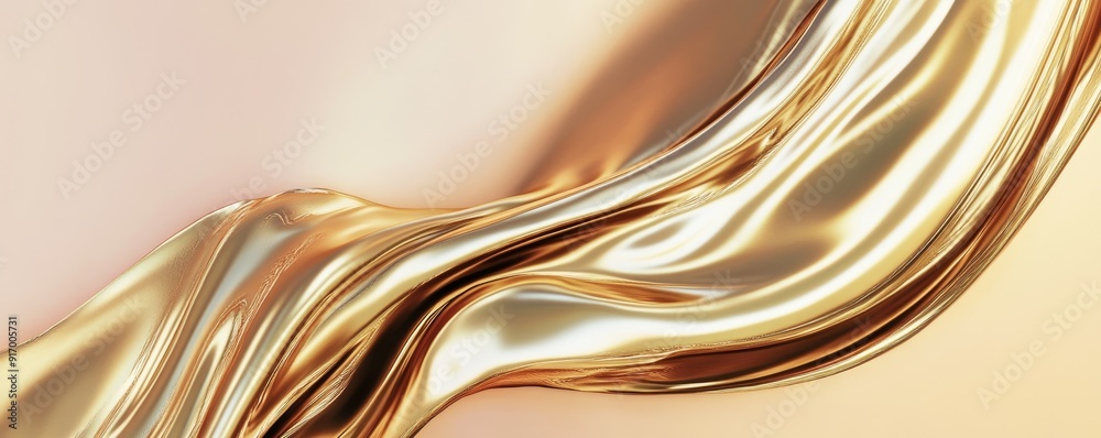 Abstract gold liquid flowing in a wave. Abstract gold liquid flowing in a wave.