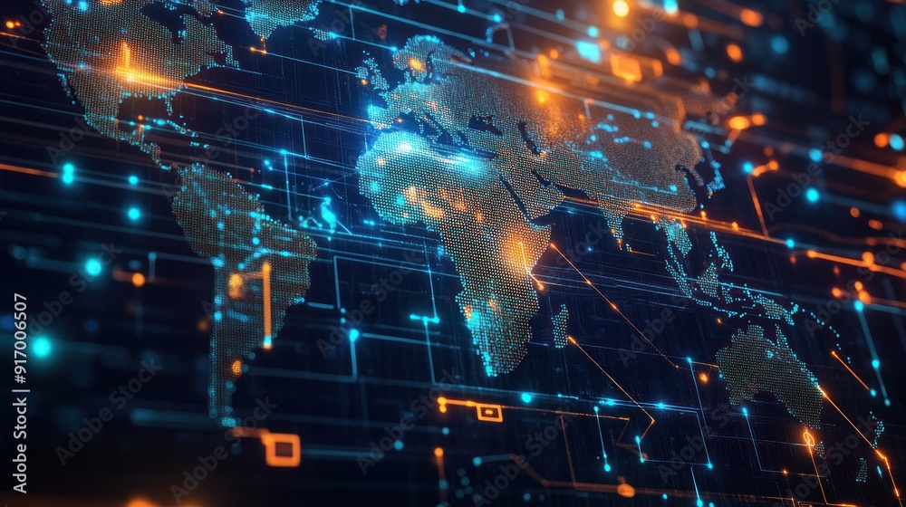 Digital World Map Network Digital World Map Network