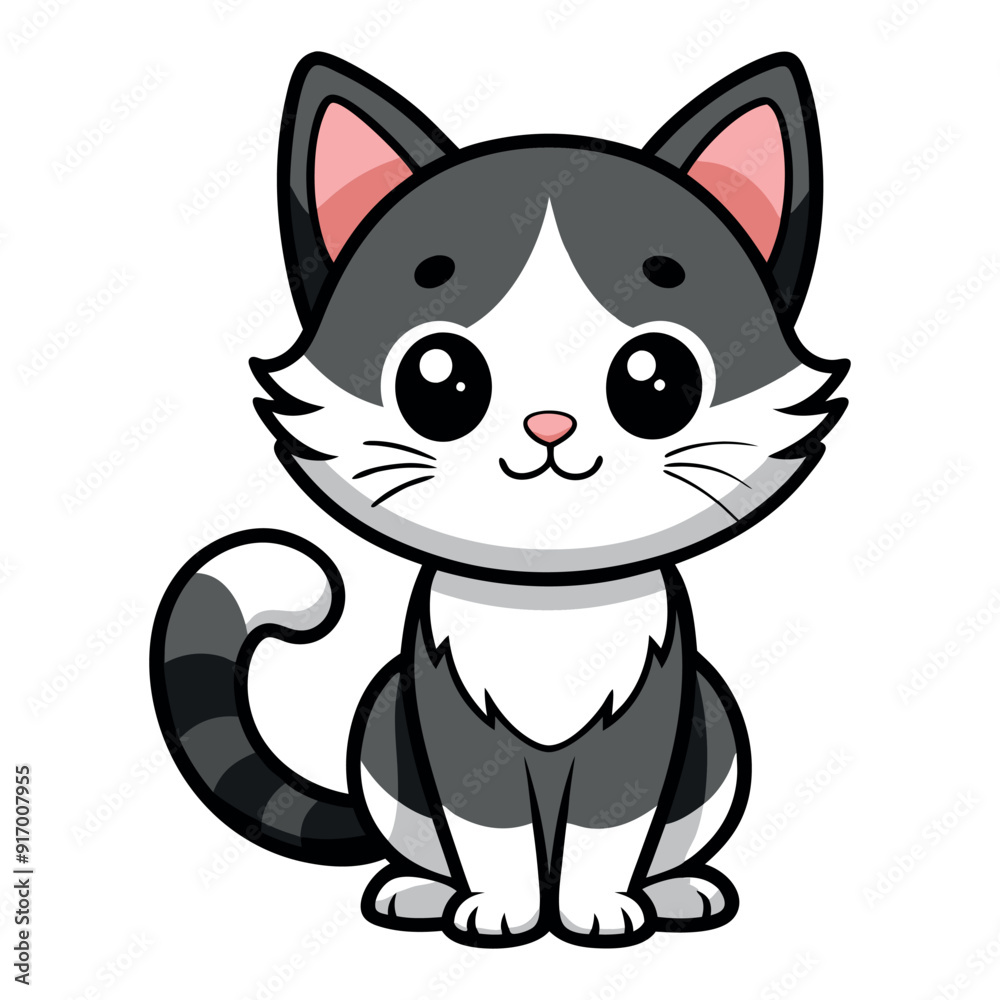 Cute Cat silhouette Vector Illustration isolated on a white background Cute Cat silhouette Vector Illustration isolated on a white background