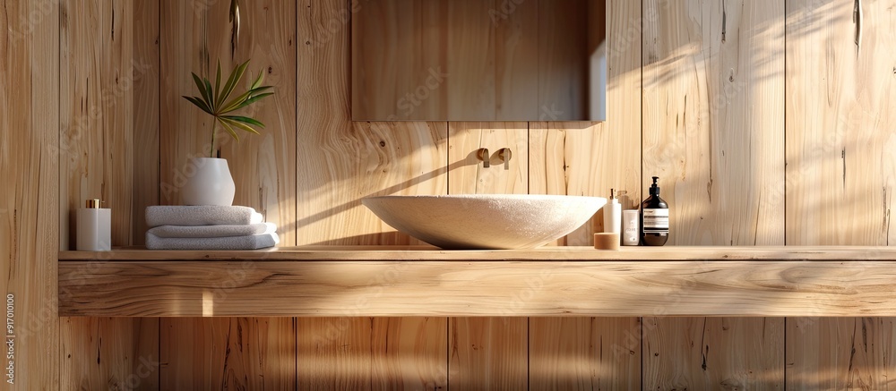 Enhance the charm of modern and Scandinavian inspired spaces with a minimalist light wood vanity photo featuring clean lines natural textures and a sleek design creating a captivating copy space image Enhance the charm of modern and Scandinavian inspired spaces with a minimalist light wood vanity photo featuring clean lines natural textures and a sleek design creating a captivating copy space image