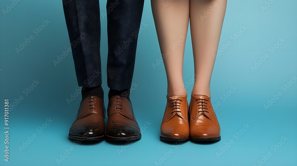 Close-up of legs and shoes of man and woman standing next to each other Close-up of legs and shoes of man and woman standing next to each other