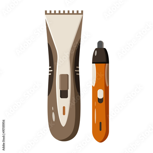 Shaving accessories isolated on white background. Men's Cosmetics. Shaving accessories. Vector graphics.