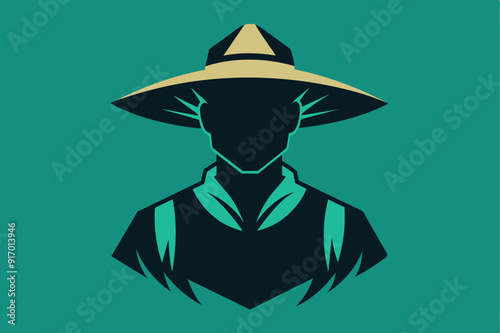 A man wearing a hat stands against a vibrant green background, showcasing a casual yet stylish appearance.