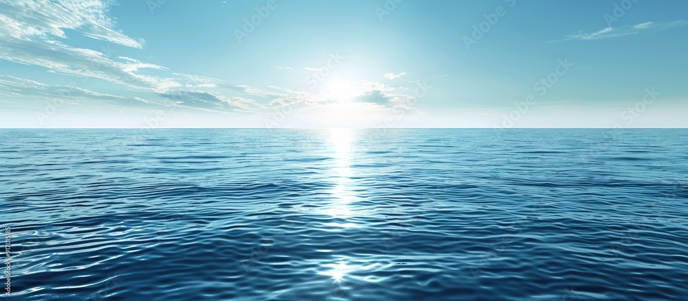 Obraz premium Tranquil wallpaper featuring serene waters with empty space for images. . image with copy space