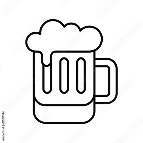 beer cup line icon with white background vector stock illustration