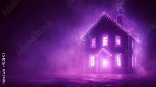 purple, background, minimalistic, white, haunted, house, outline, spooky, halloween, copy, space, eerie, mysterious, dark, contrast, simple, design, graphic, isolated, card, concept, art, decoration, 