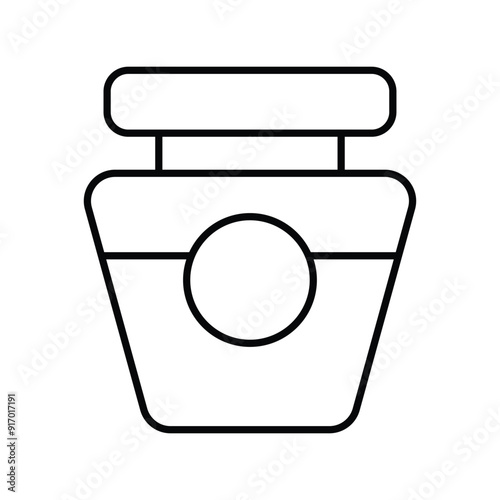jam jar line icon with white background vector stock illustration