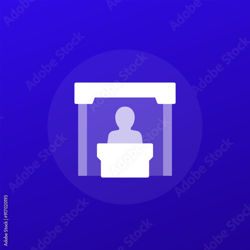 booth icon, exhibition stand vector, transparent design