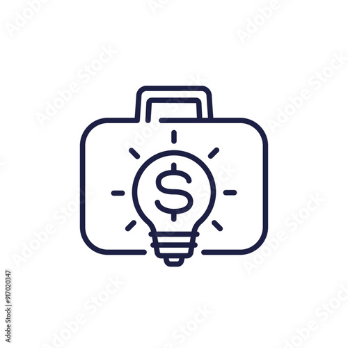intellectual capital icon, line pictogram