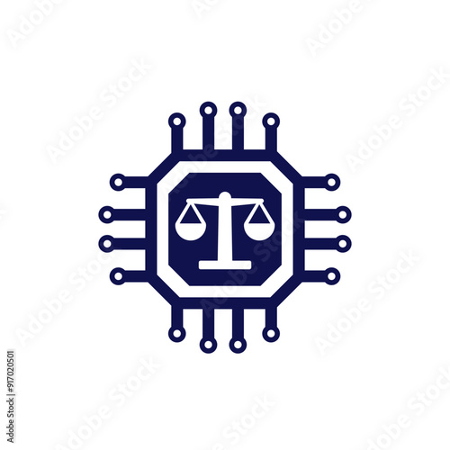 AI ethics icon, ethical artificial intelligence