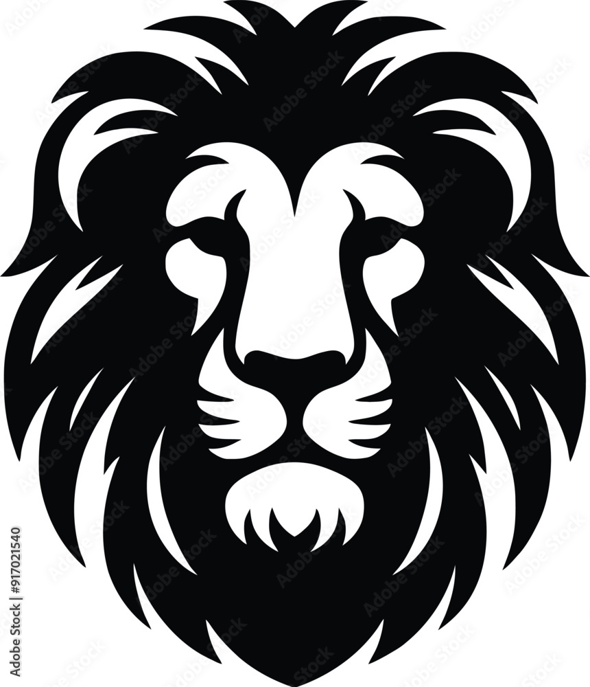 Obraz premium lion head silhouette vector design template