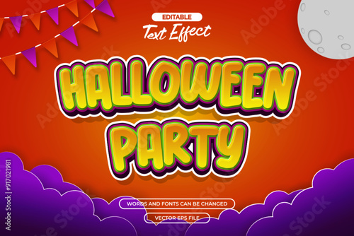 Halloween editable text effect vector