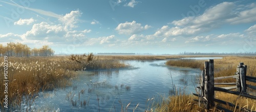 Copy space image featuring marshland