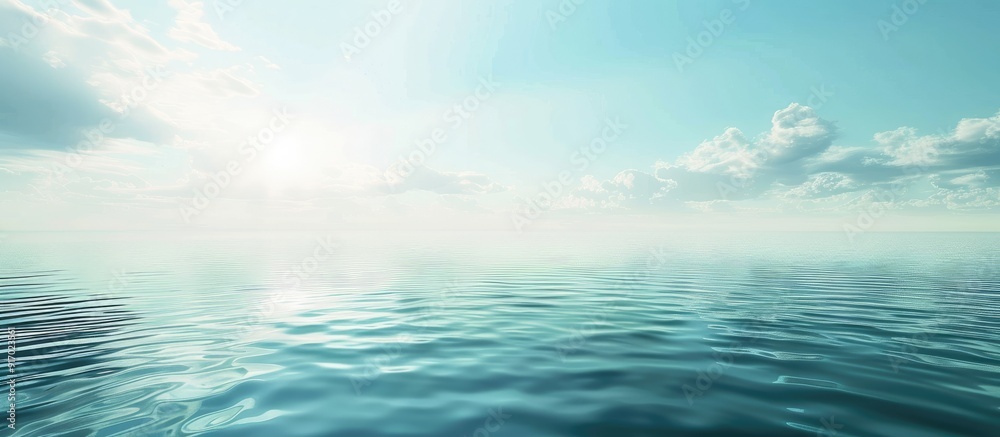 Obraz premium Tranquil wallpaper featuring serene waters with empty space for images. . image with copy space